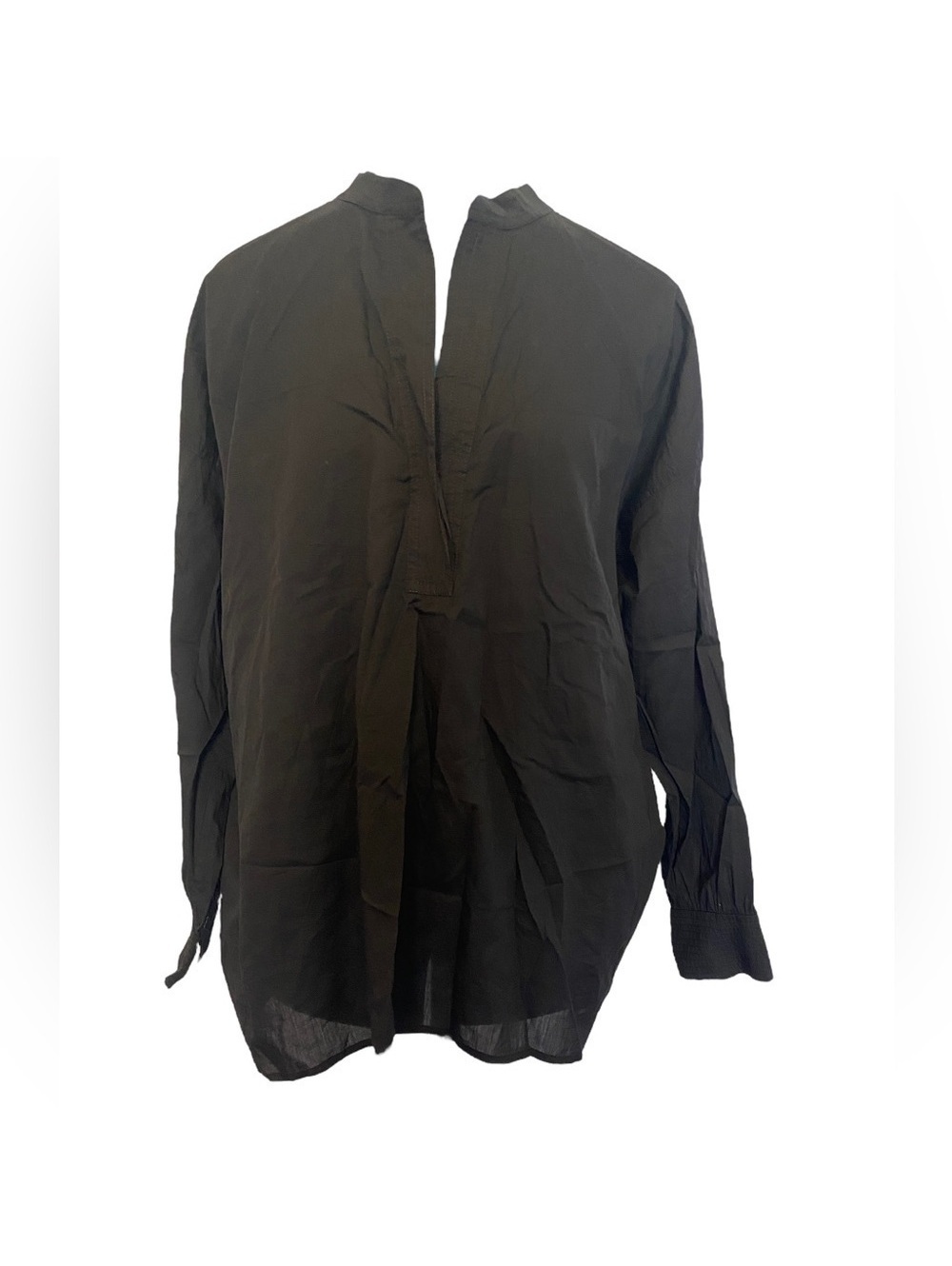 XS Vince Black Bamded Collar Cotton Blouse - Picture 4 of 8